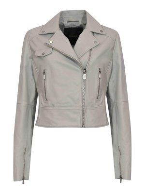 Pinko: Lederjacken - Lederjacke - Grau
