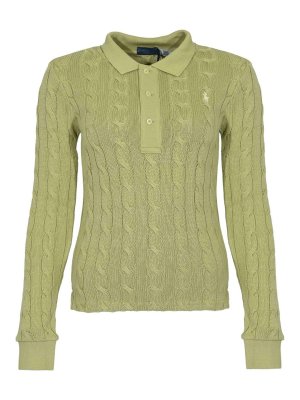 POLO RALPH LAUREN: polo shirts - Cable-Knit Polo Shirt