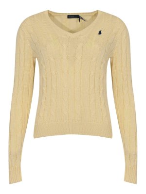 POLO RALPH LAUREN: Strickpullover mit Rundhalsausschnitt - Rundhalspullover - Beige