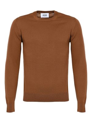 ALPHA STUDIO: Strickpullover mit Rundhalsausschnitt - Rundhalspullover - Braun