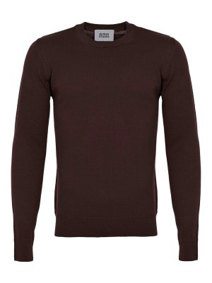 ALPHA STUDIO: クルーネック - クルーネック - ブラウン