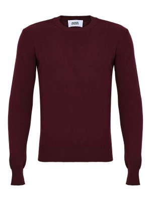 ALPHA STUDIO: クルーネック - クルーネック - ダークレッド