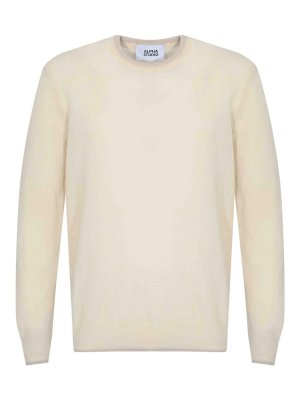 ALPHA STUDIO: Strickpullover mit Rundhalsausschnitt - Rundhalspullover - Weiß