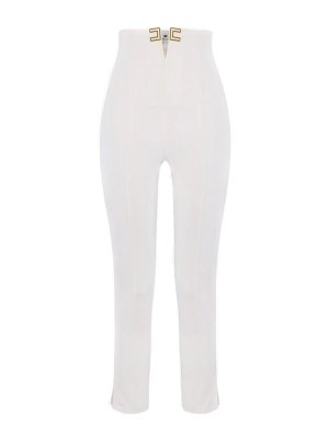 ELISABETTA FRANCHI: カジュアルトラウザー - カジュアルパンツ - 白