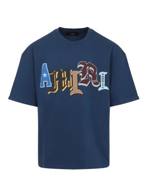 AMIRI: t-shirts - Varsity Patch Oversized Tee