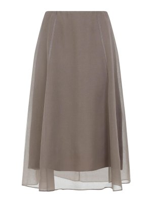 BRUNELLO CUCINELLI: Faldas media pierna y semilargas - Falda Semilarga - Gris Claro