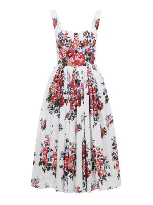 DOLCE & GABBANA: Knielange Kleider - Knielanges Kleid - Weiß