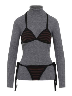 MOSCHINO: Cuellos altos y polos - Suéter Con Cuello Alto - Multicolor