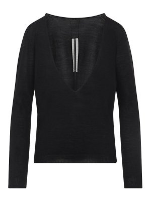 RICK OWENS: Strickpullover mit V-Ausschnitt - V-Pullover - Schwarz