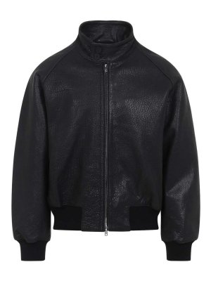 STUDIO NICHOLSON: leather jacket - Over Harrington Jacket