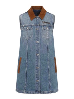 VERSACE: Robe longueur genou - Robe Au Genou - Délavé