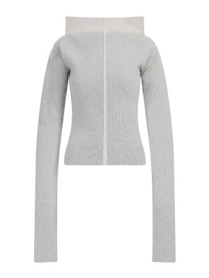 RICK OWENS: Strickpullover mit Rundhalsausschnitt - Rundhalspullover - Grau