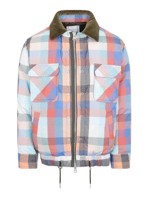 Sacai: padded coats - Plaid Padded Blouson