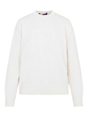 RALPH LAUREN: Strickpullover mit Rundhalsausschnitt - Rundhalspullover - Weiß