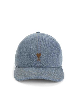 AMI PARIS: cappelli - Berretto con ricamo Tabacco De Coeur