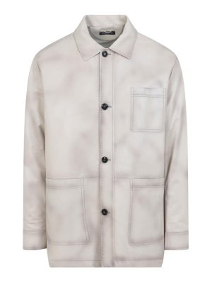 KITON: Vestes en cuir - Blouson En Cuir - Beige
