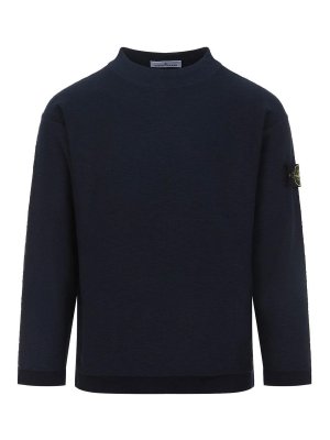 STONE ISLAND: Pull col rond - Pull Col Rond - Bleu Foncé