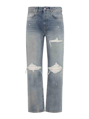 AMIRI: Jeans à jambe droite - Jean Droit - Délavé