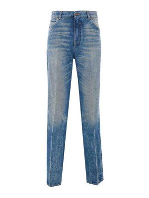 Balmain: Jeans Rectos - Vaqueros Rectos - Azul