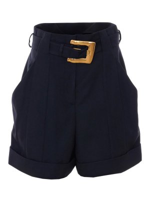 Balmain: Trousers Shorts - Black Belted Shorts
