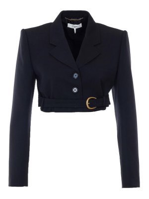 CHLOE': casual jackets - Black Cropped Jacket
