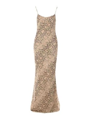THE ANDAMANE: maxi dresses - Natural Python Ninfea Maxi Dress