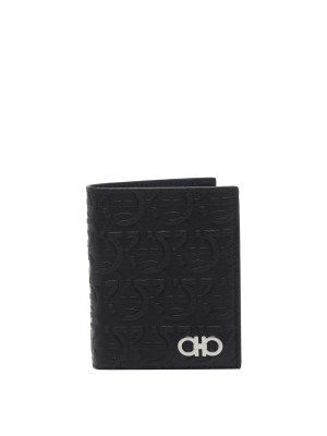 FERRAGAMO: wallets & purses - Black Gancini Wallet