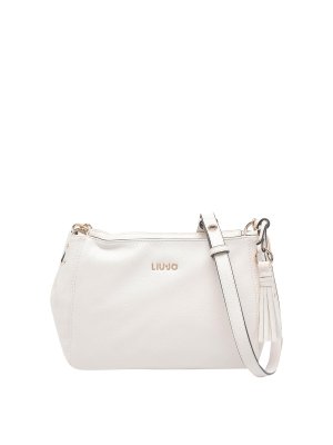 Liu Jo: cross body bags - White Logo Crossbody Bag