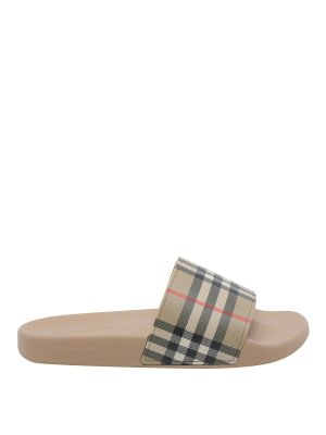 BURBERRY: sandals - Beige Check Sandals