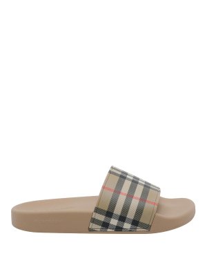 BURBERRY: sandals - Beige Check Sandals