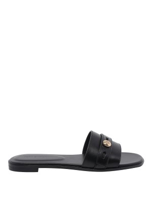TORY BURCH: sandals - Black Romy Slide Sandals