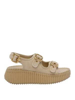 CHLOE': sandals - Beigenama Wedge Sandals