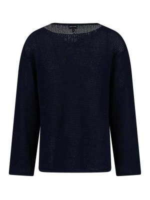 GIORGIO ARMANI: Strickpullover mit Rundhalsausschnitt - Rundhalspullover - Blau