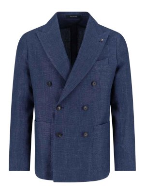 TAGLIATORE: giacche blazer - Blazer Doppiopetto In Misto Lino