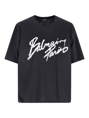 Balmain: T-shirts - T-Shirt - Brush Print