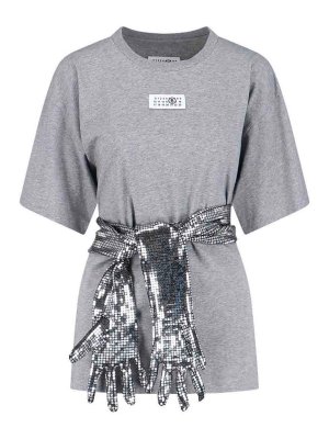 MM6 MAISON MARGIELA: t-shirt - T-Shirt Girocollo Guanti