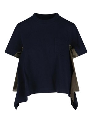 Sacai: t-shirt - T-shirt  Asimmetrica