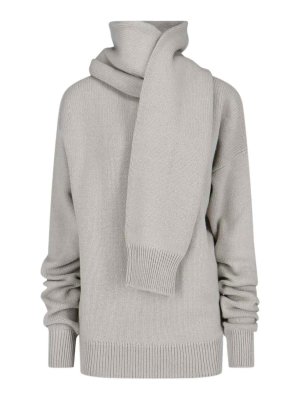 CALVIN KLEIN: Strickpullover mit Rundhalsausschnitt - Rundhalspullover - Grau