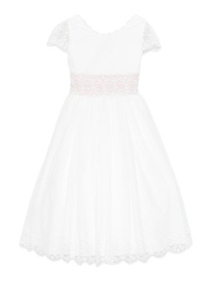 AMAYA: knee length dresses - Dress with lace trim