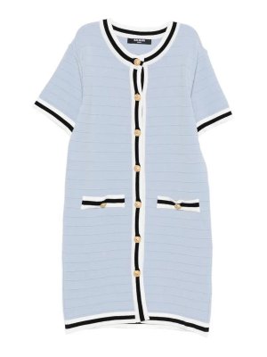 Balmain: Knielange Kleider - Knielanges Kleid - Blau
