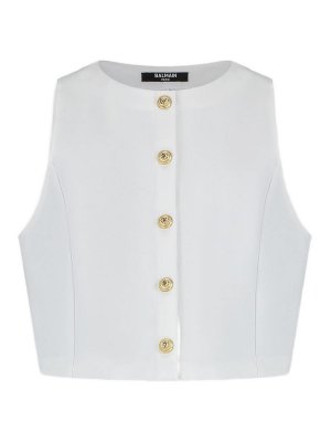 Balmain: Tops y camisetas sin mangas - Top - Blanco