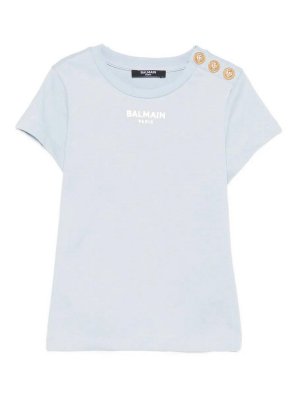 Balmain: t-shirts - T-Shirt With Buttons