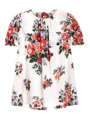 Dolce & Gabbana Jr: Knielange Kleider - Knielanges Kleid - Weiß