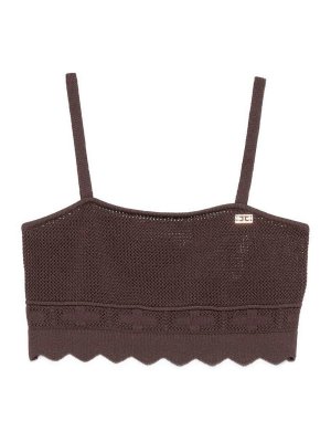 ELISABETTA FRANCHI: Tops & Débardeurs - Top - Marron