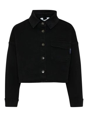 Palm Angels: giacche denim - Giubbino Di Jeans Con Stampa