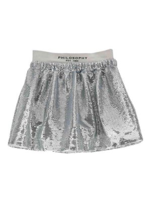 Philosophy di Lorenzo Serafini: Knielange und Midi Röcke - Midirock - Silber