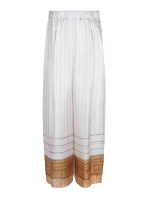 ALYSI: casual trousers - Trousers Made From Silk
