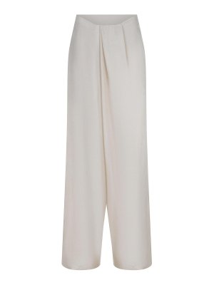 ALYSI: casual trousers - Trousers Made Of  Silk