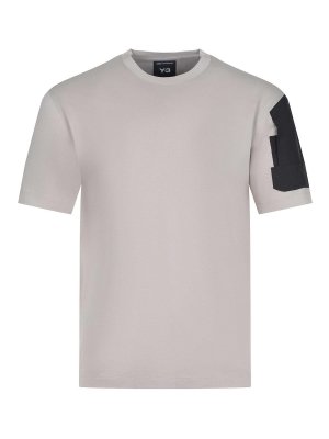 Y-3: Tシャツ - Tシャツ - ベージュ