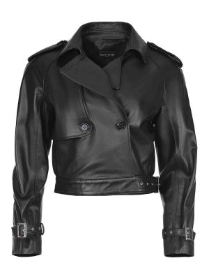 ALESSANDRA GRIMOLDI: Lederjacken - Lederjacke - Schwarz